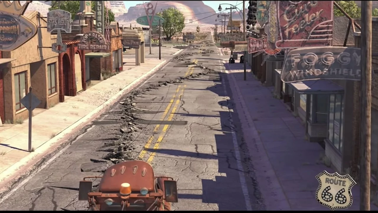 Is there a town along Route 66 called Radiator Springs?